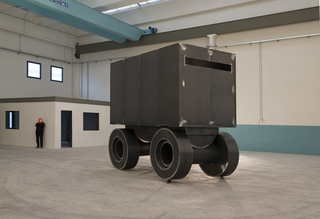 L'alcova d'acciaio di Umberto Cavenago, Die neu fertiggestellteStahlhöhle bei Officine Rebuzzi, Photo @ Alessandro Zambianchi