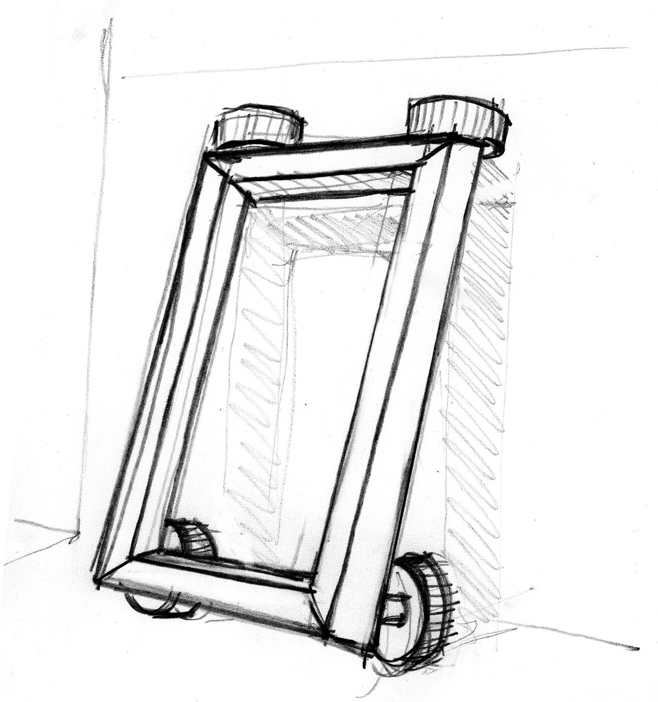 Ritratto a figura intera, Design sketch for a mobile frame